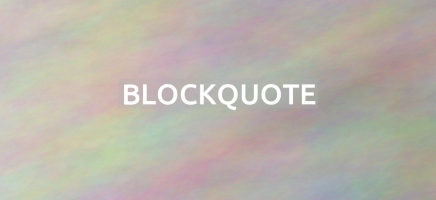 HTML tag blockquote